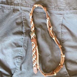 Fossil genuine leather, braided belt